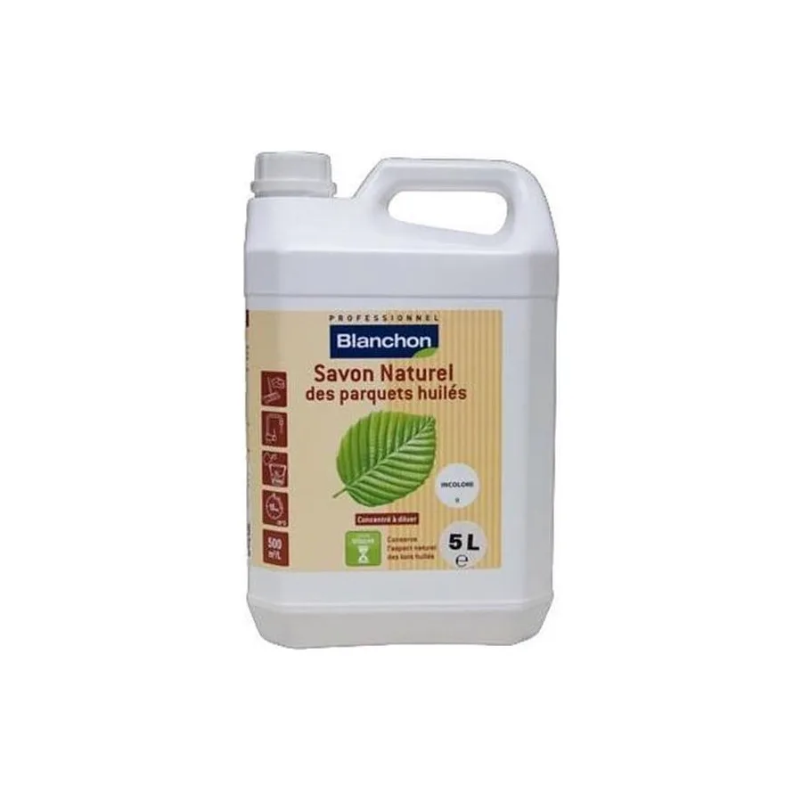 Blanchon Natuurlijke Zeep voor geolied parket, kleurloos, 5 l