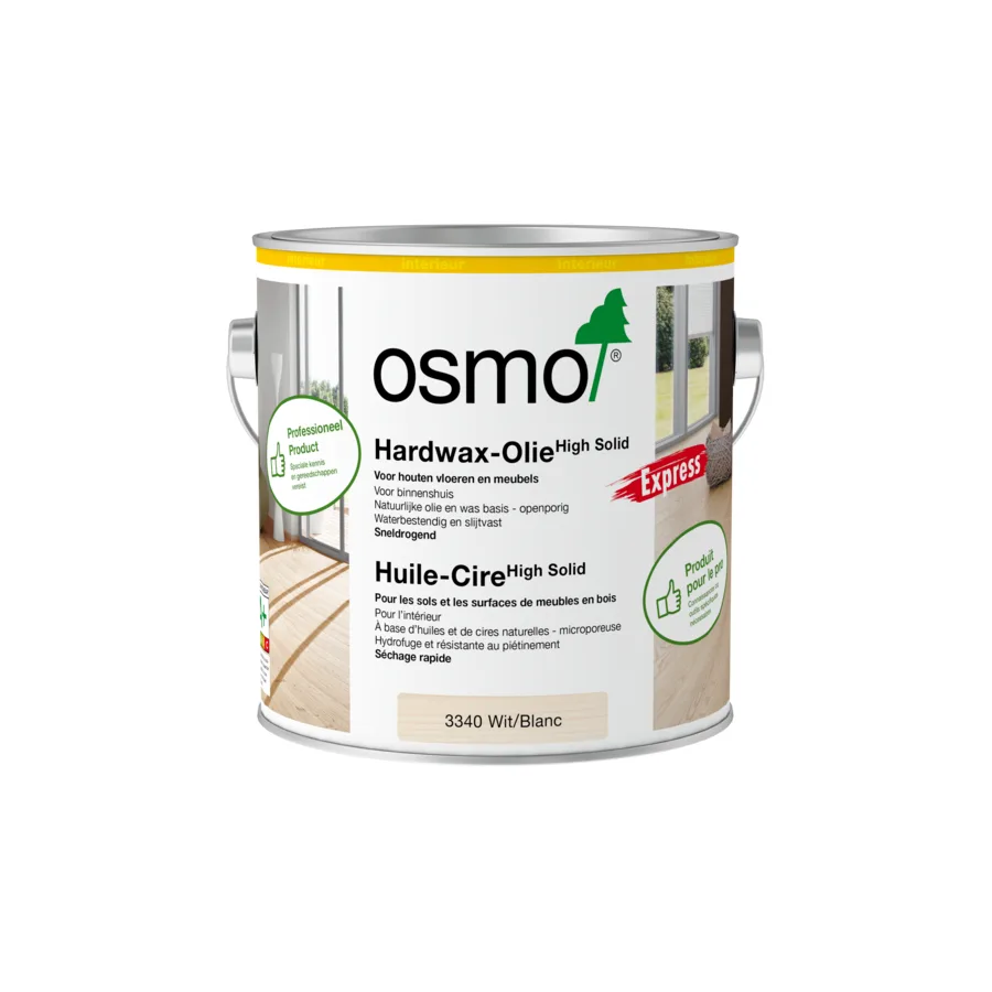 Osmo Hardwax-Olie Express 3340, wit transparant zijdemat, 2,5 l
